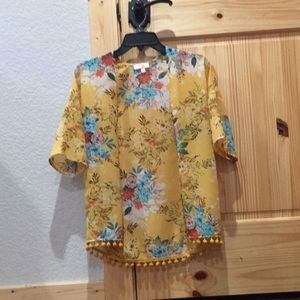 YELLOW FLOWER COVER UP GB GIRLS SIZE SMALL